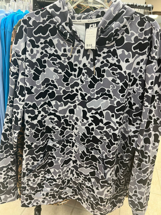 GRAY DUCK CAMO HOODIE M